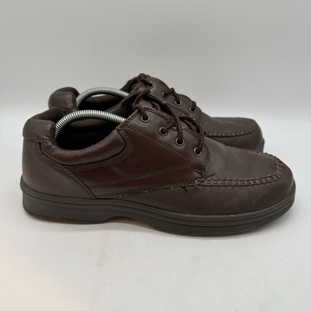 Dr. Scholl's Ross Derby Shoes Men's 10.5W Brown Leather Split Toe Lace Up Oxford - Picture 1 of 10